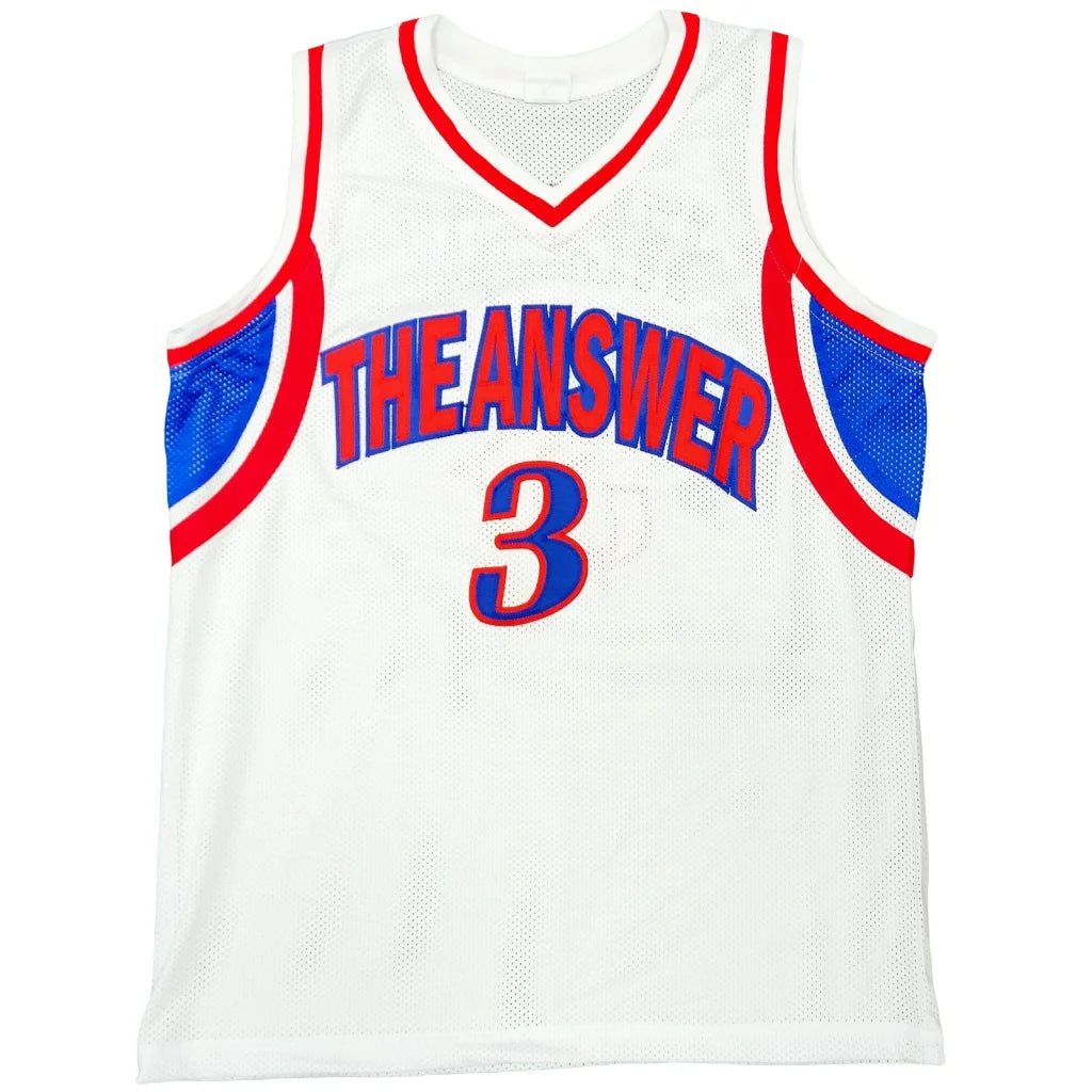 Allen Iverson autographed white #3 custom jersey with The Answer lettering