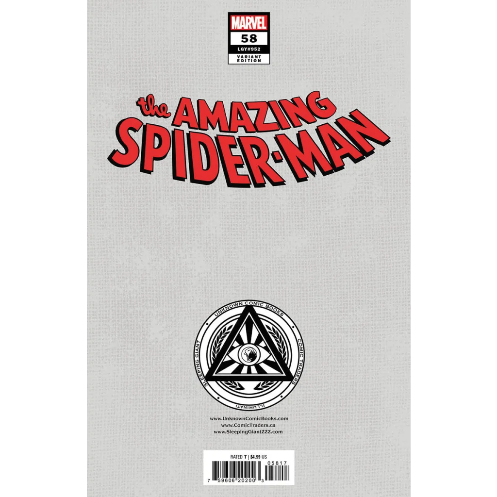 Marvel comic with stylized Spider-Man logo and eye-in-pyramid symbol for amazing spider-man comics exclusive