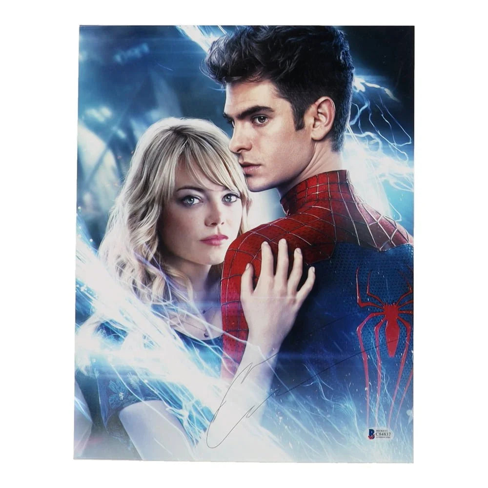 Andrew Garfield signed Spider Man and Gwen Stacy poster for collectors