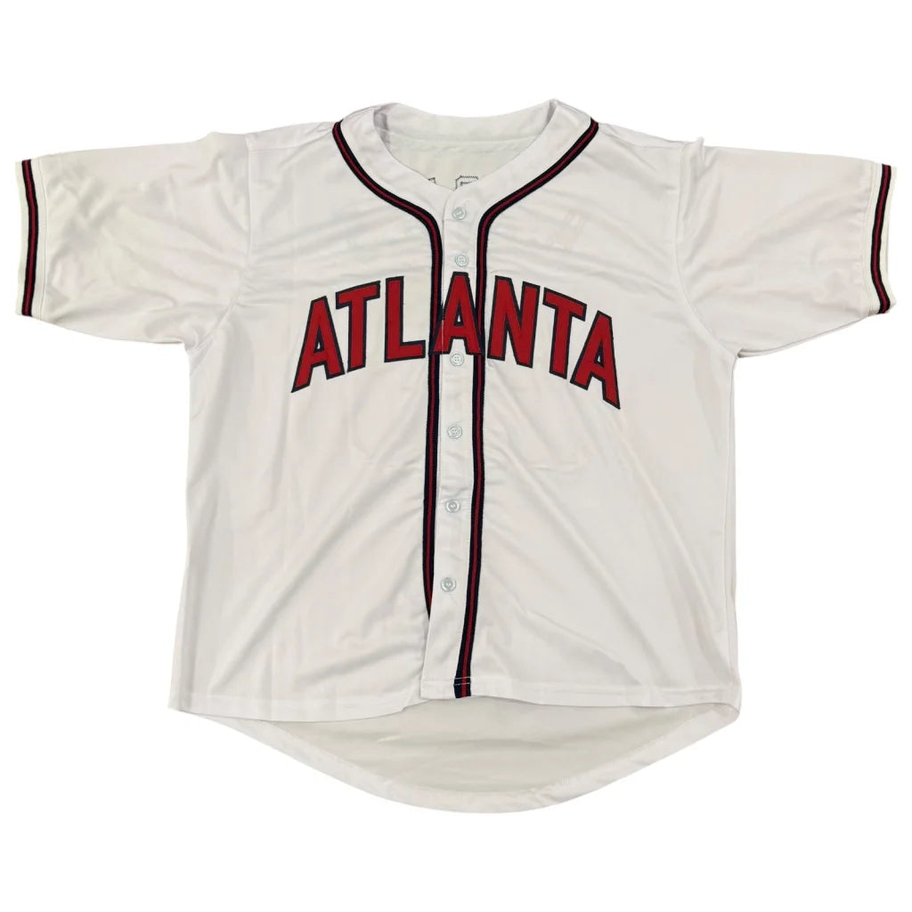 Andruw Jones autographed Atlanta Braves white #25 jersey with red Atlanta lettering