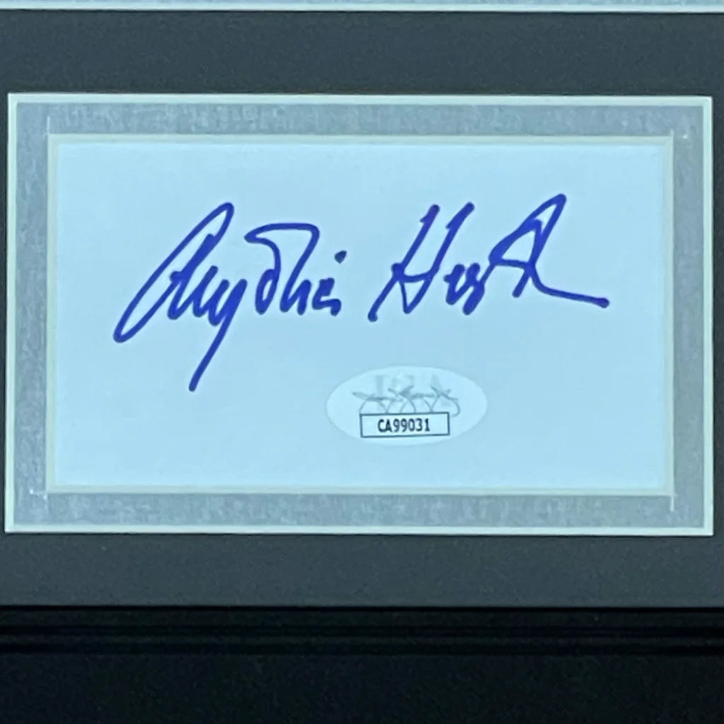 Anjelica Huston autographed Addams Family Morticia 8x10 photo in Signature Series frame