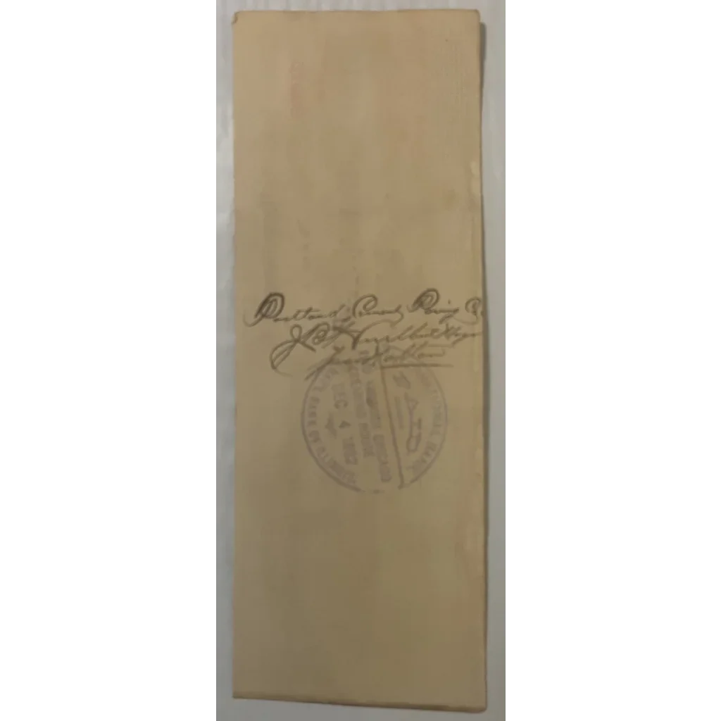 Beige envelope with handwritten notes and seal for Antique 1880s Downer Brewing Co. check