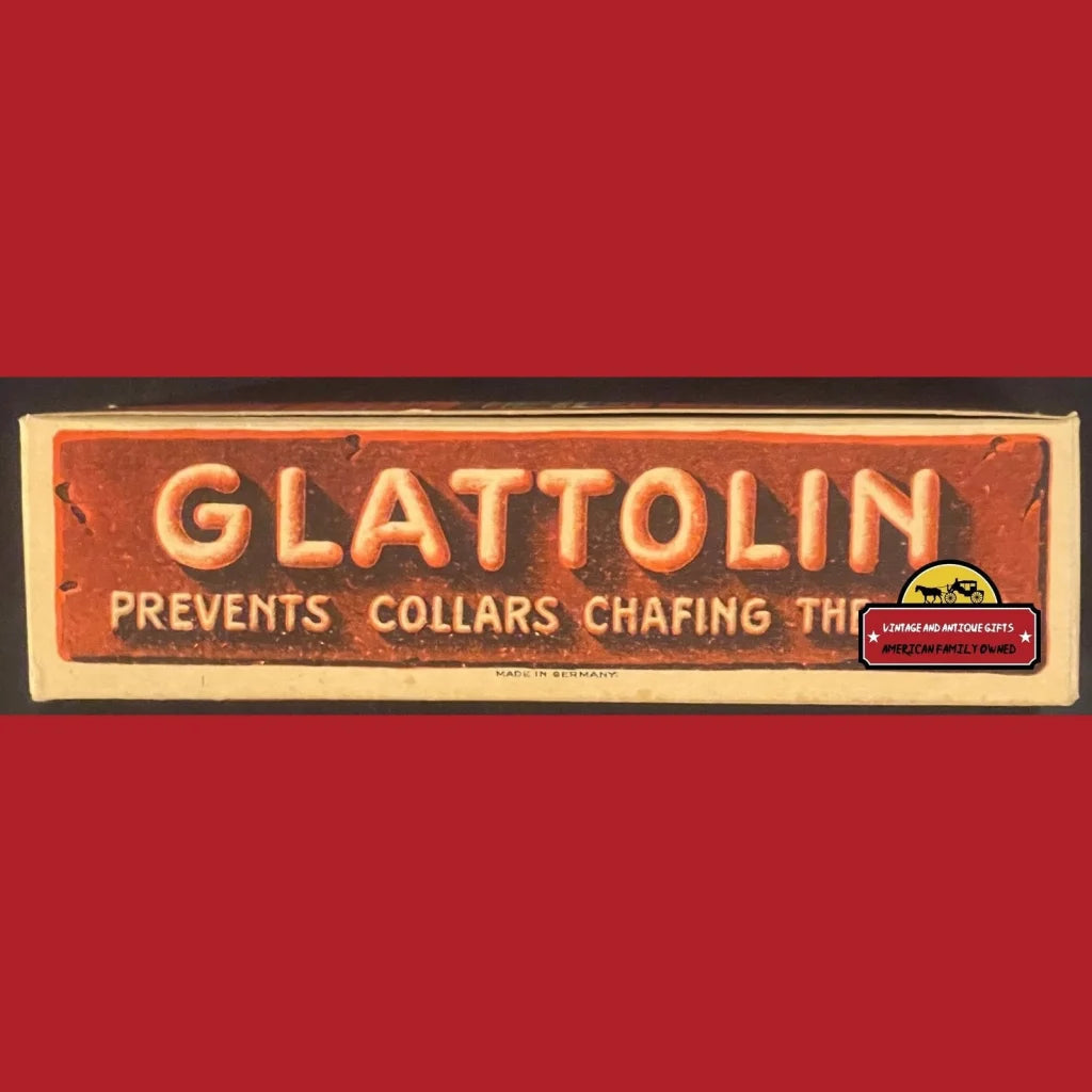 Antique 1910s Glattolin Wax Collar Remedy To Improve Temper Unopened Box Vintage Advertisements and Gifts Home page