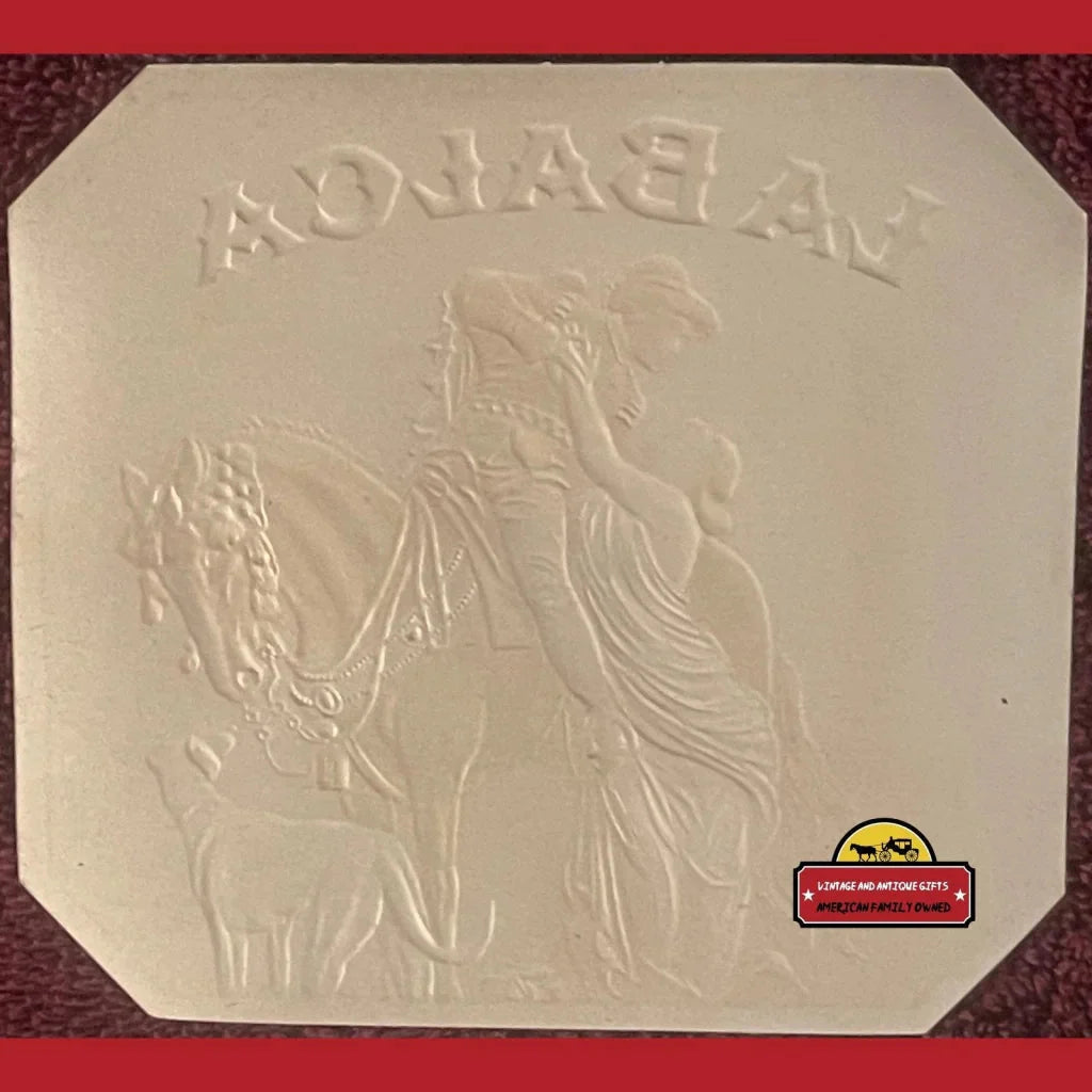 Embossed cigar label featuring a classical figure with grapes and a staff from La Balca