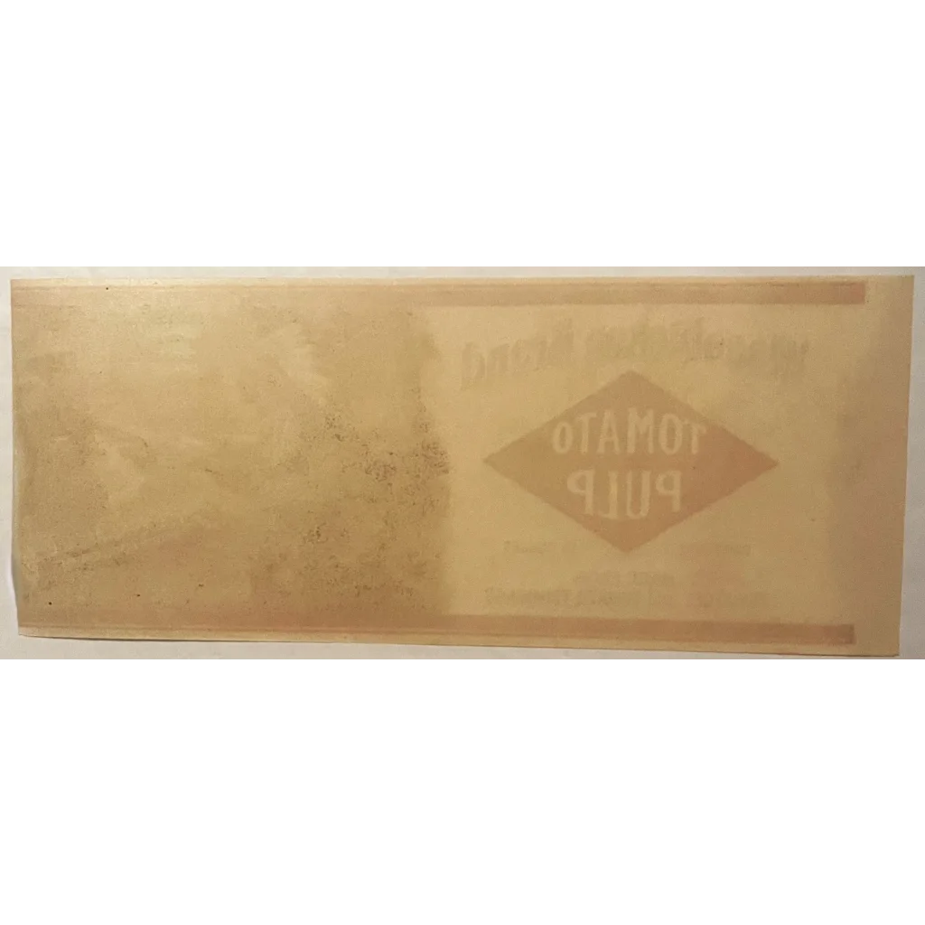 Rectangular wooden board with faint text showcasing an exquisite vintage Wissahickon label