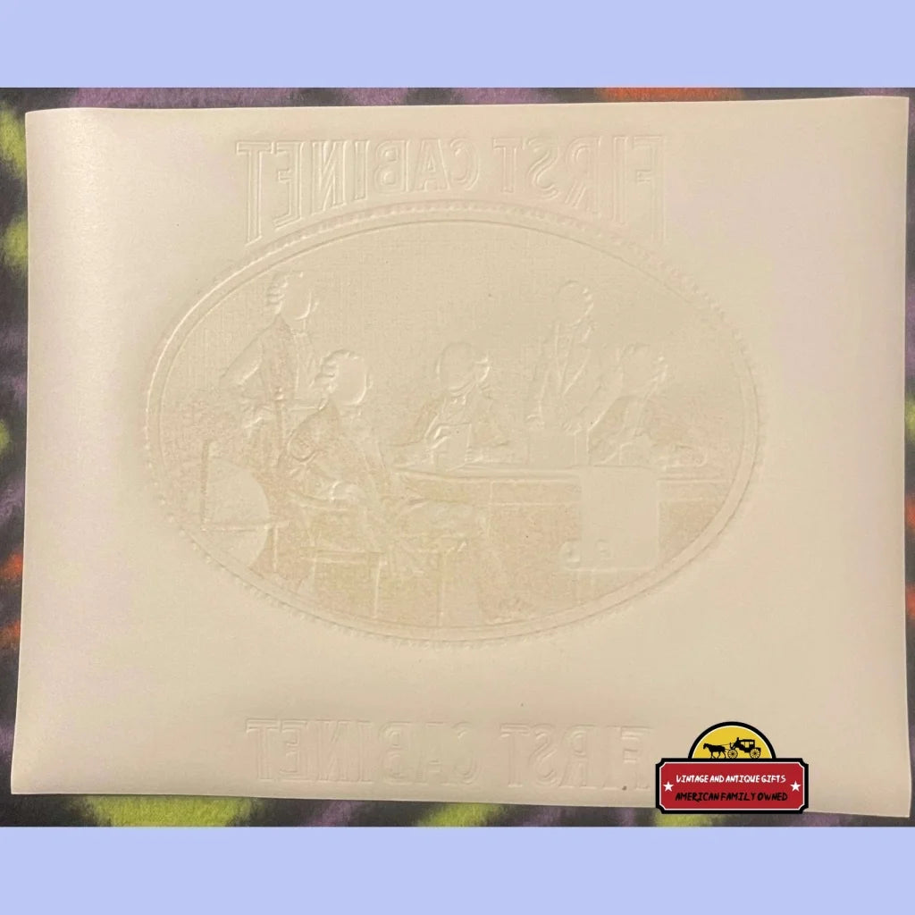 Embossed paper with faint design and logo for Rare Antique Vintage Patriotic Cigar Label