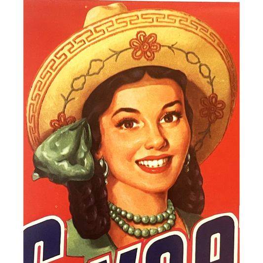 Antique Vintage 1950s Sweetmex 🍊 Crate Label Weslaco TX Pride of Mexico! Advertisements Food and Home Misc.