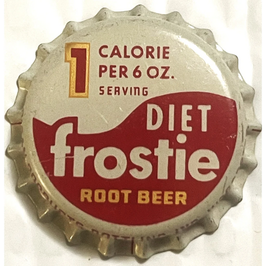 Antique Vintage 1960s Diet Frostie ⛄ Root Beer Cork Bottle Cap Worcester MA Collectibles and Caps Rare - Americana
