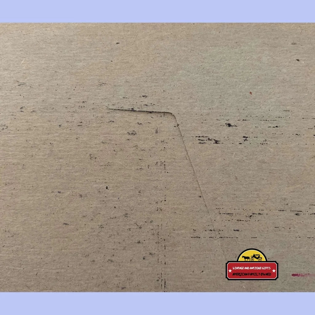 Cardboard box with colorful label for Rare Antique Countrymaid Sausage Sign from 1920s