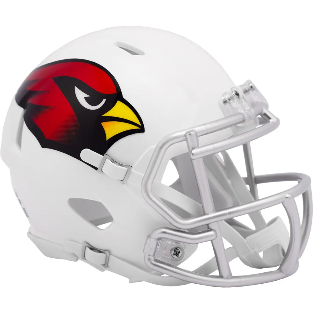 Arizona Cardinals white helmet with red and yellow bird logo