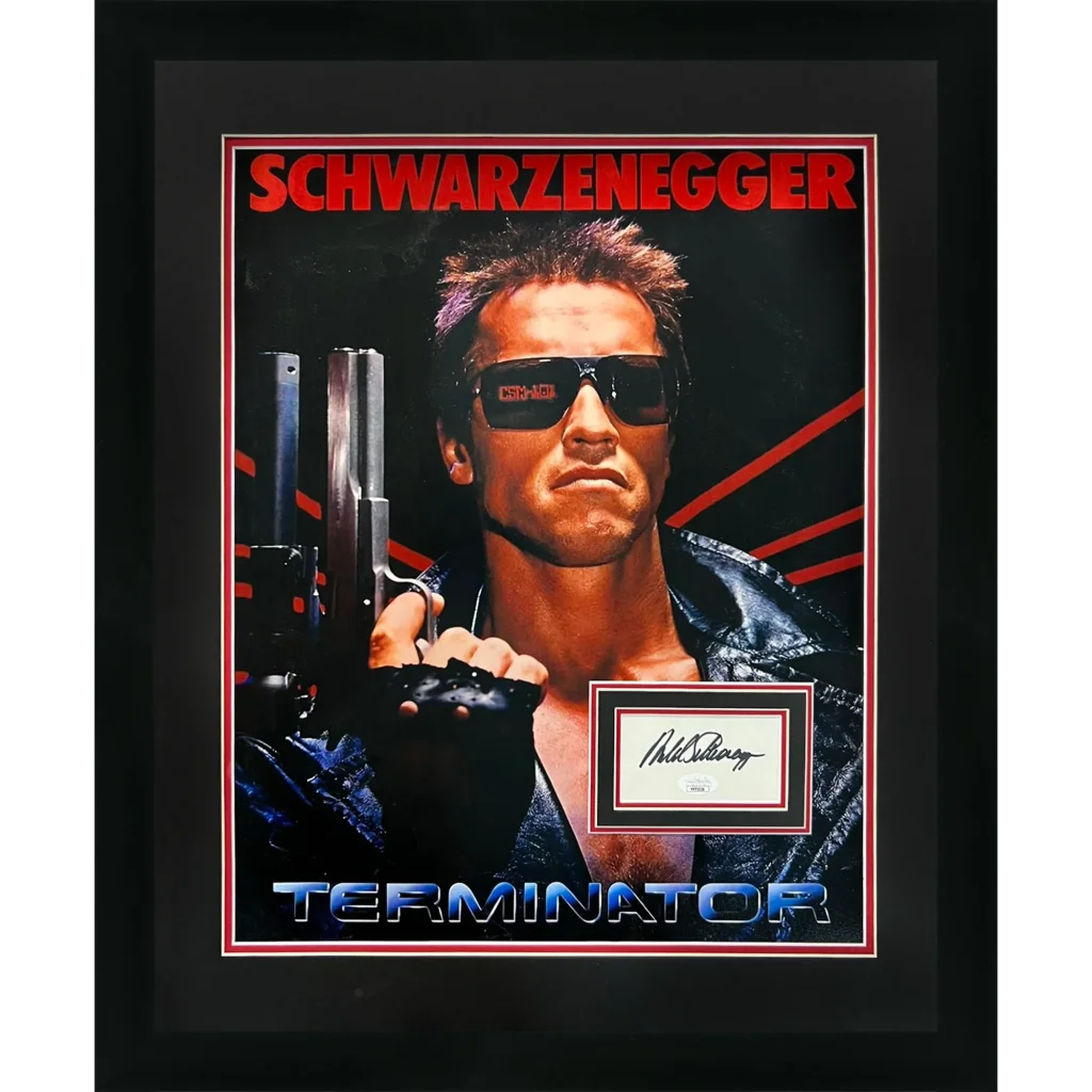 Arnold Schwarzenegger signed Terminator deluxe framed 16x20 movie poster