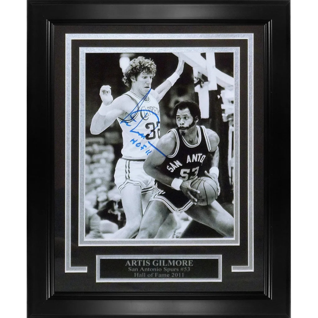 Artis Gilmore deluxe framed 8x10 autographed basketball photo with plaque