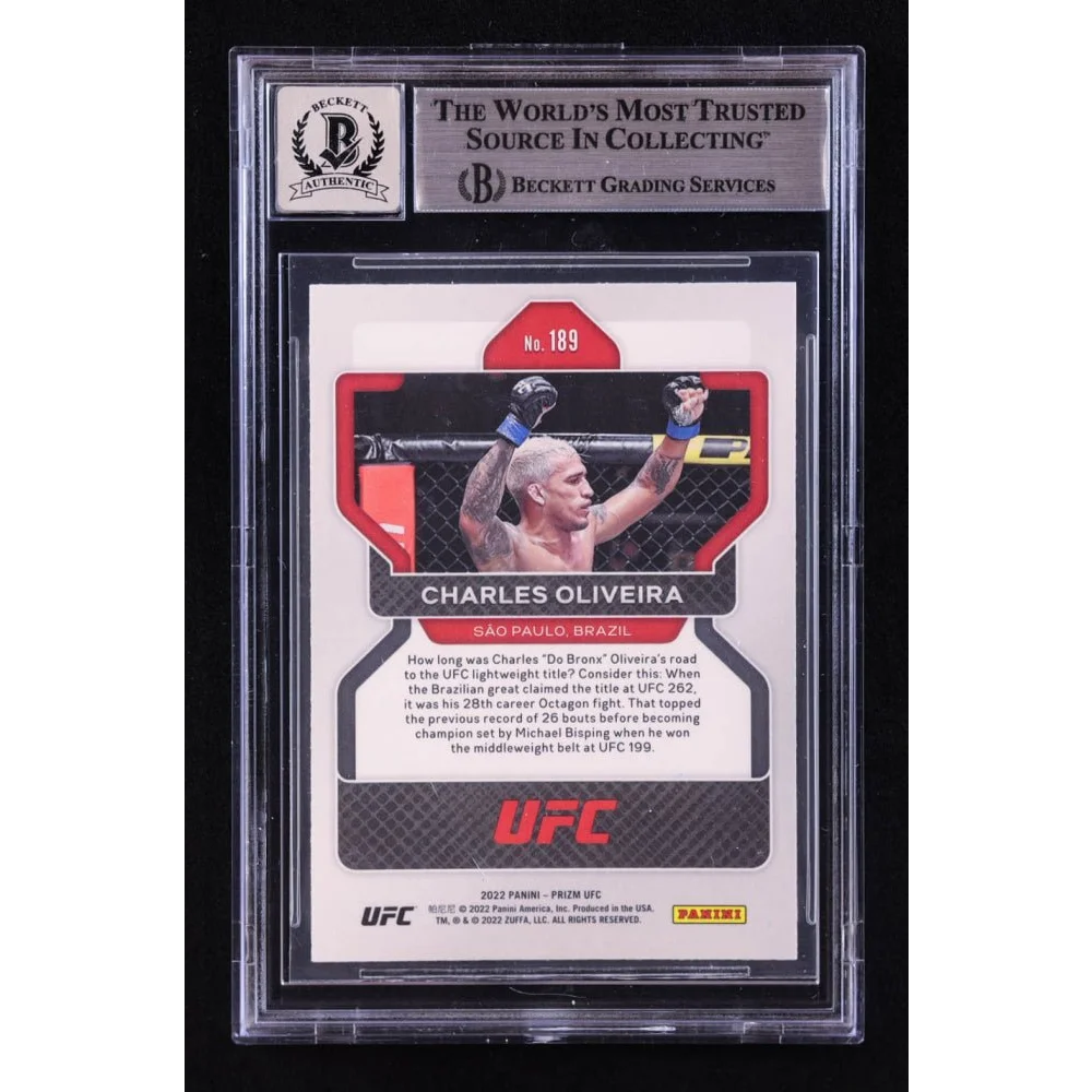 Charles Oliveira graded UFC trading card from Authentic Signed BGS collection