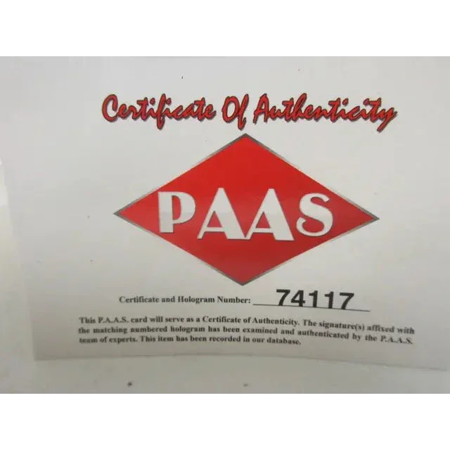 Certificate of authenticity with red PAAS logo for Green Bay Packers signed football