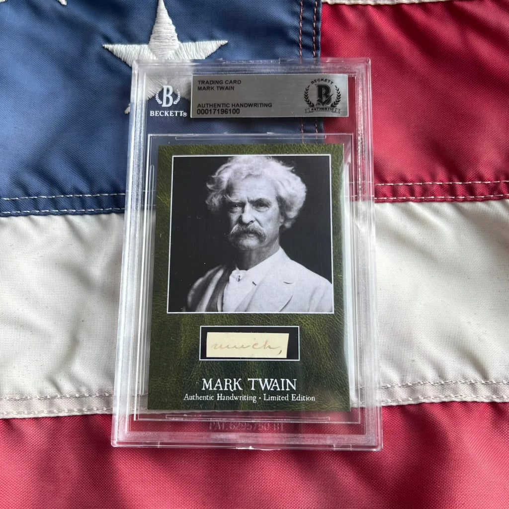 Beckett authenticated Mark Twain limited edition card in acrylic case