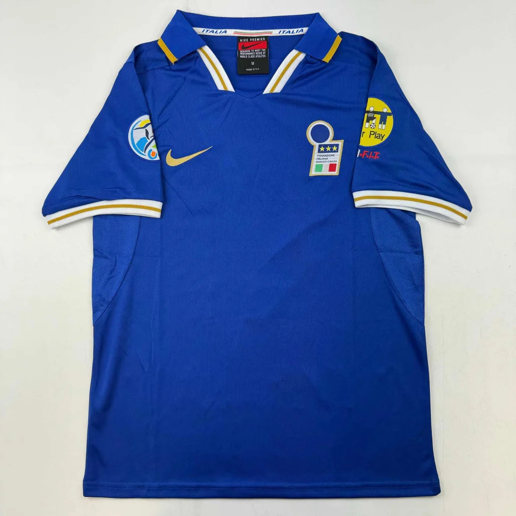 Gianfranco Zola Italy jersey gold and white trim with signature