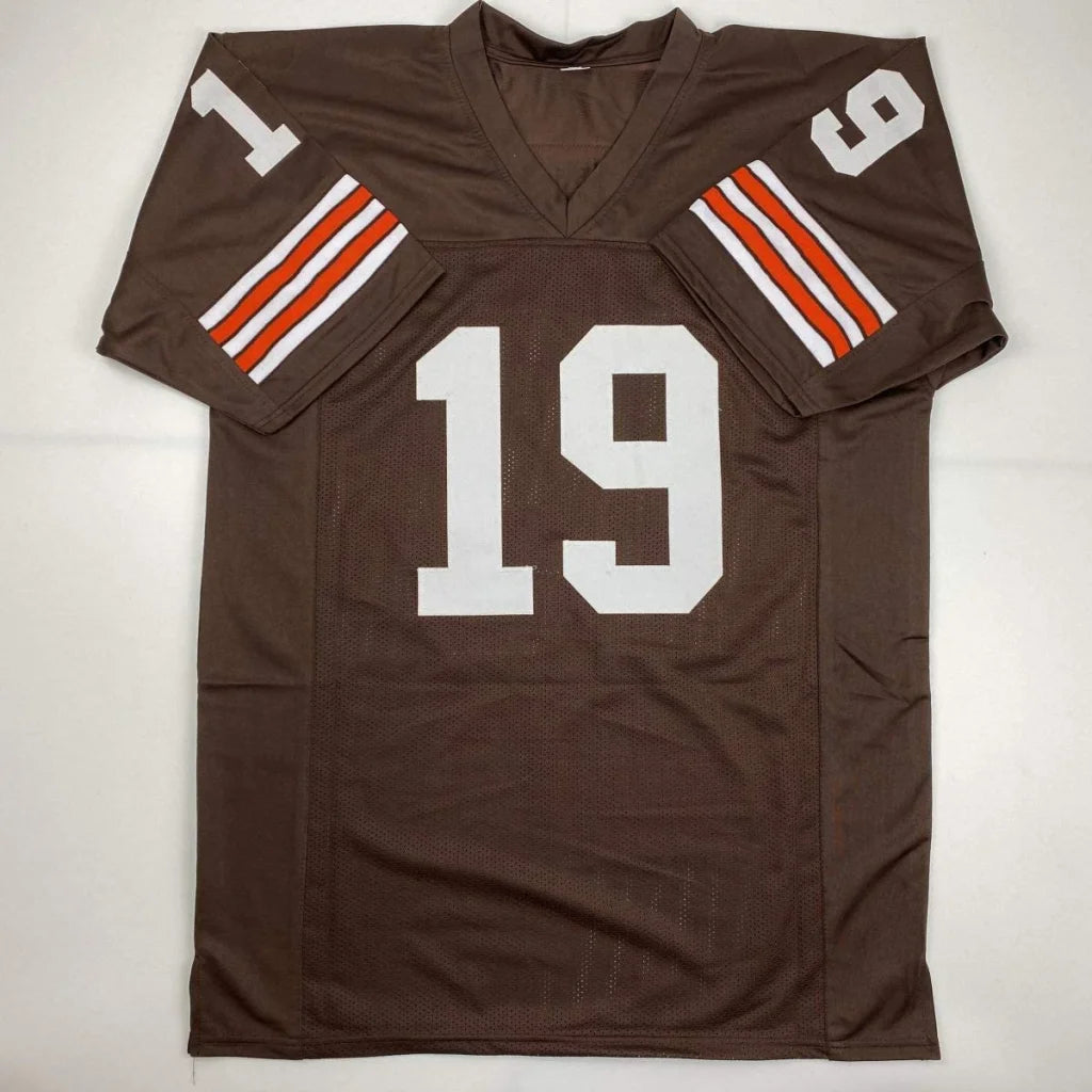 Autographed Bernie Kosar custom jersey, Cleveland Browns pro sports era