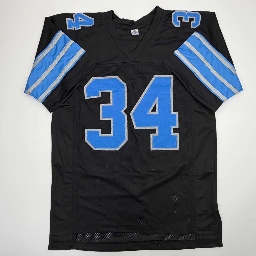 Autographed Alex Anzalone Detroit Black Football Jersey Beckett BAS COA | Authenticated Signed Sports Jersey | vintageantiquesgifts.com