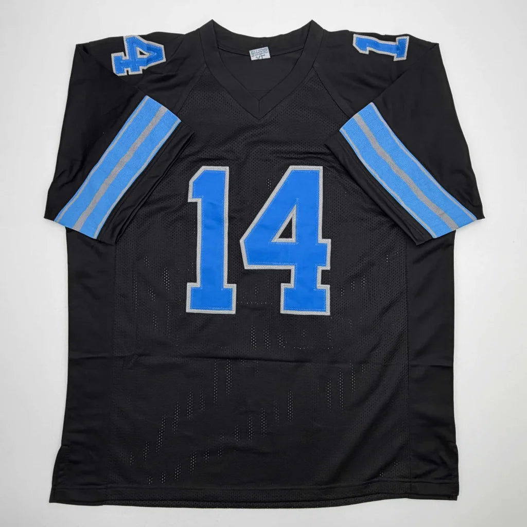 Autographed Amon-Ra St. Brown Detroit Black Football Jersey Beckett BAS COA | Authenticated Signed Sports Jersey | vintageantiquesgifts.com