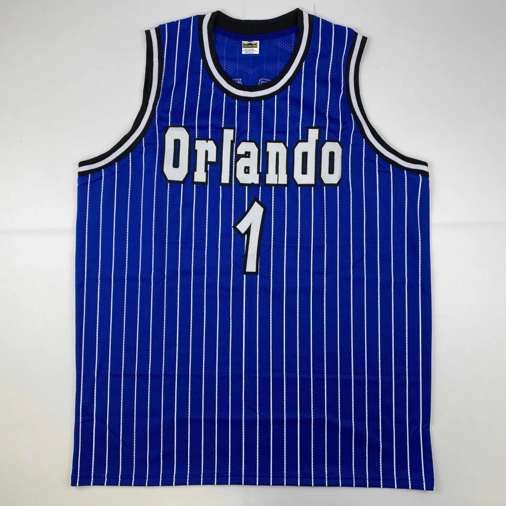 Autographed Anfernee Penny Hardaway Orlando Blue Pinstripe Basketball Jersey PSA/DNA COA | Authenticated Signed Sports Jersey | vintageantiquesgifts.com