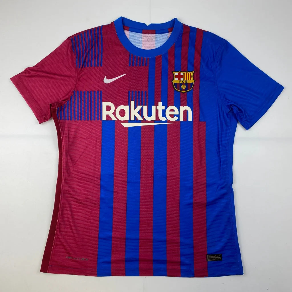 Autographed Ansu Fati FC Barcelona blue home jersey with Rakuten logo