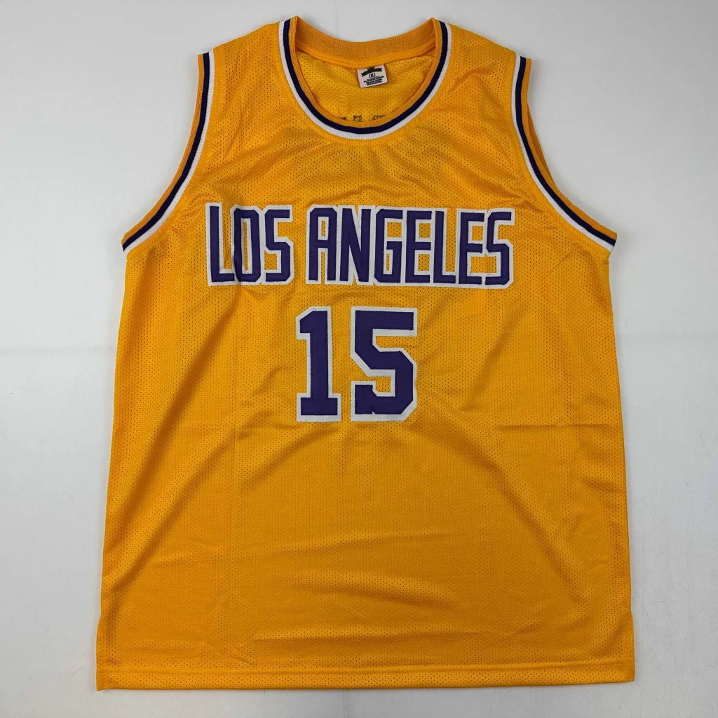 Autographed Austin Reaves Los Angeles yellow custom jersey number 15