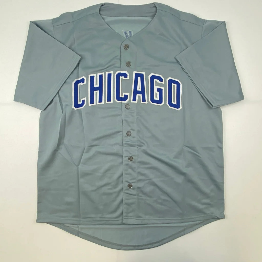 Autographed Bill Buckner Chicago gray custom jersey in professional sports league
