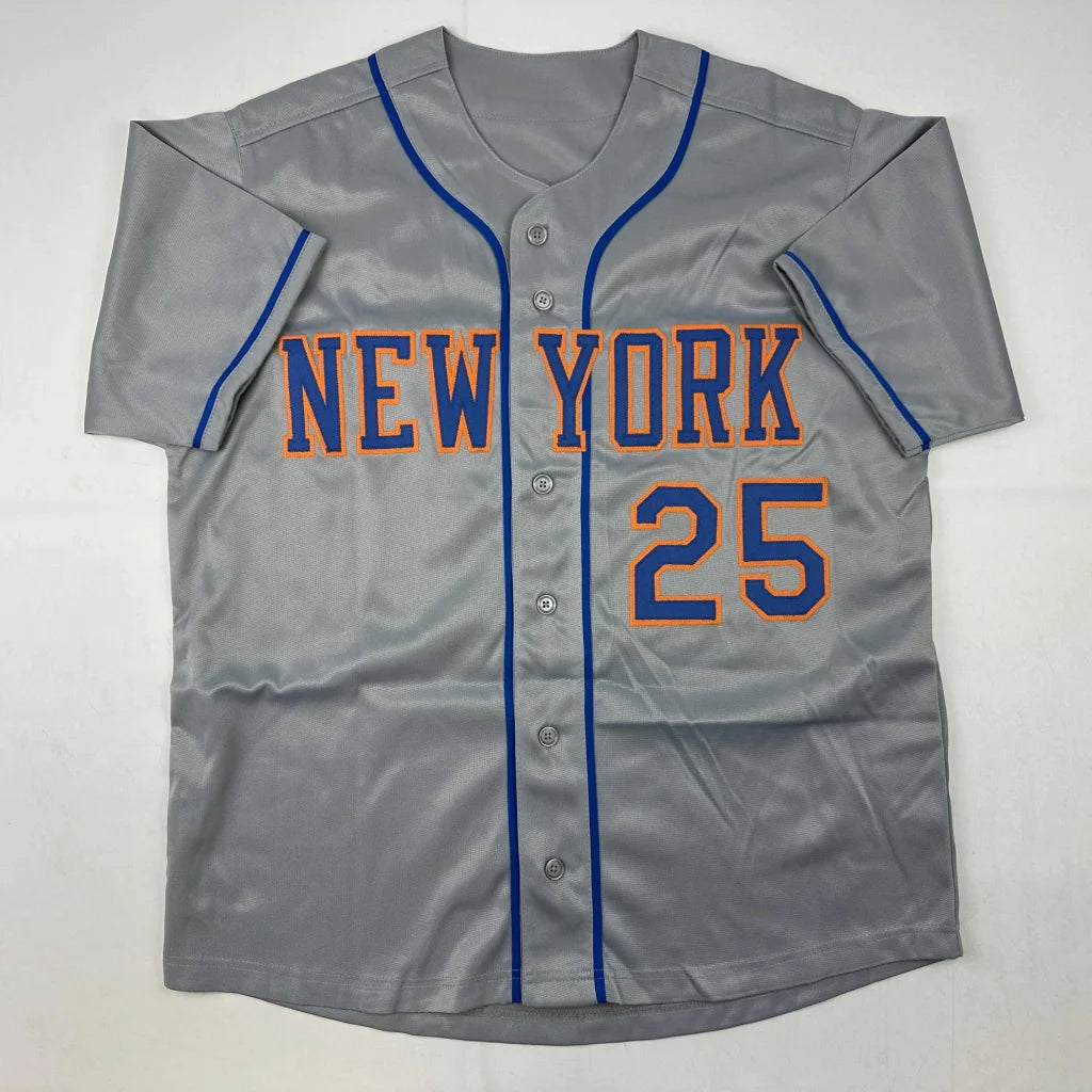 Autographed Bobby Bonilla New York gray custom jersey with number 25
