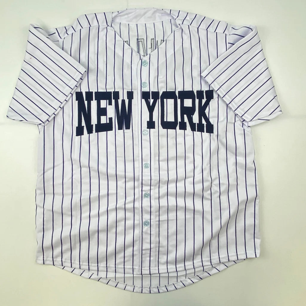 Autographed Buck Showalter New York pinstripe custom jersey, MLB professional sports