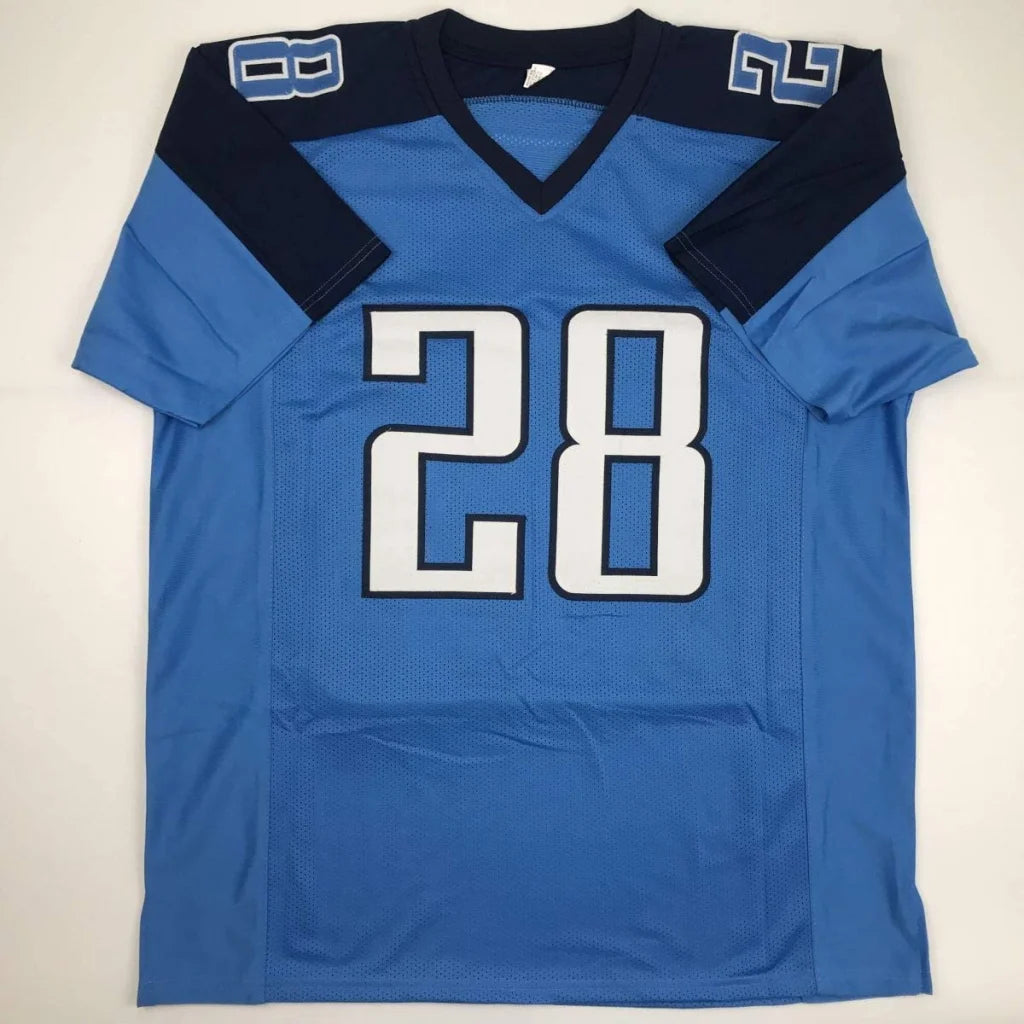 Autographed Chris Johnson Tennessee Powder Blue Football Jersey JSA COA | Authenticated Signed Sports Jersey | vintageantiquesgifts.com