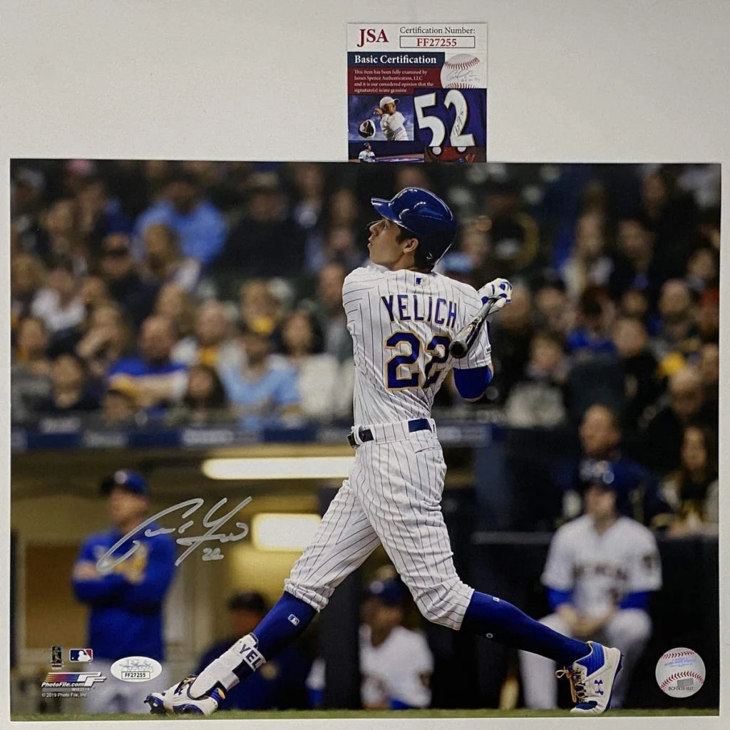 Autographed Christian Yelich Milwaukee Brewers 11x14 Baseball Photo JSA COA | Hall of Fame Sports Memorabilia | vintageantiquesgifts.com