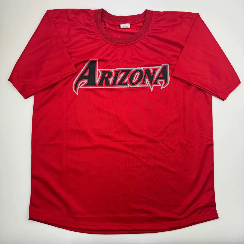 Red short-sleeved custom jersey with Arizona lettering and Beckett BAS COA for Corbin Burnes