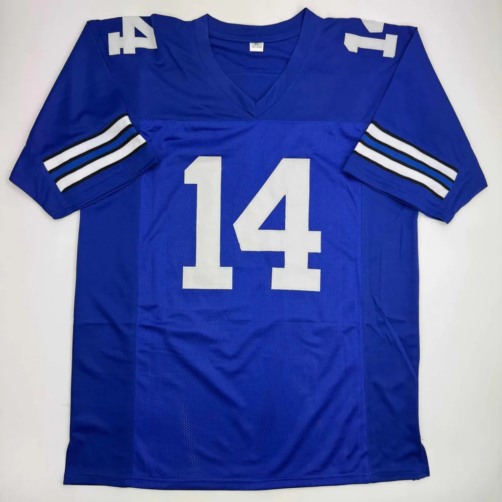 Autographed Craig Morton Dallas Blue Football Jersey JSA COA | Authenticated Signed Sports Jersey | vintageantiquesgifts.com