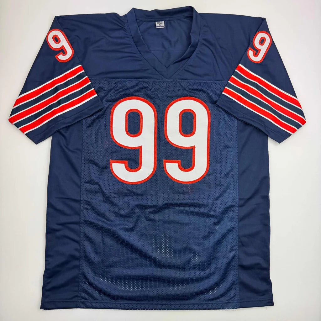 Autographed Dan Hampton HOF 2002 Chicago Blue Football Jersey Beckett BAS COA | Authenticated Signed Sports Jersey | vintageantiquesgifts.com