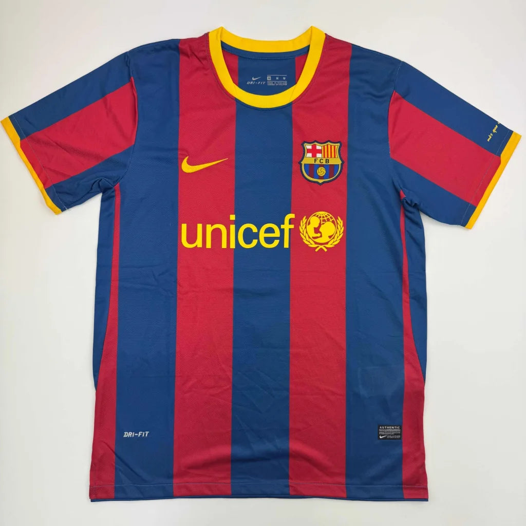 Autographed David Villa FC Barcelona blue custom jersey with red stripes