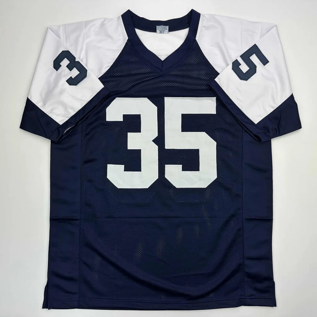 Autographed/Signed DeMarvion Overshown Dallas Thanksgiving Day Football Jersey JSA COA
