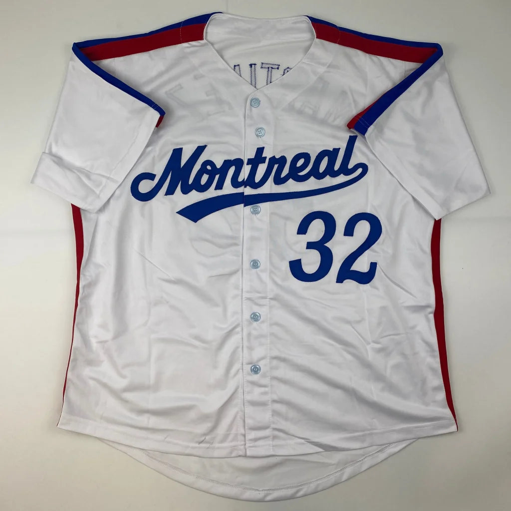 White custom jersey with Montreal and 32 for professional sports league fans