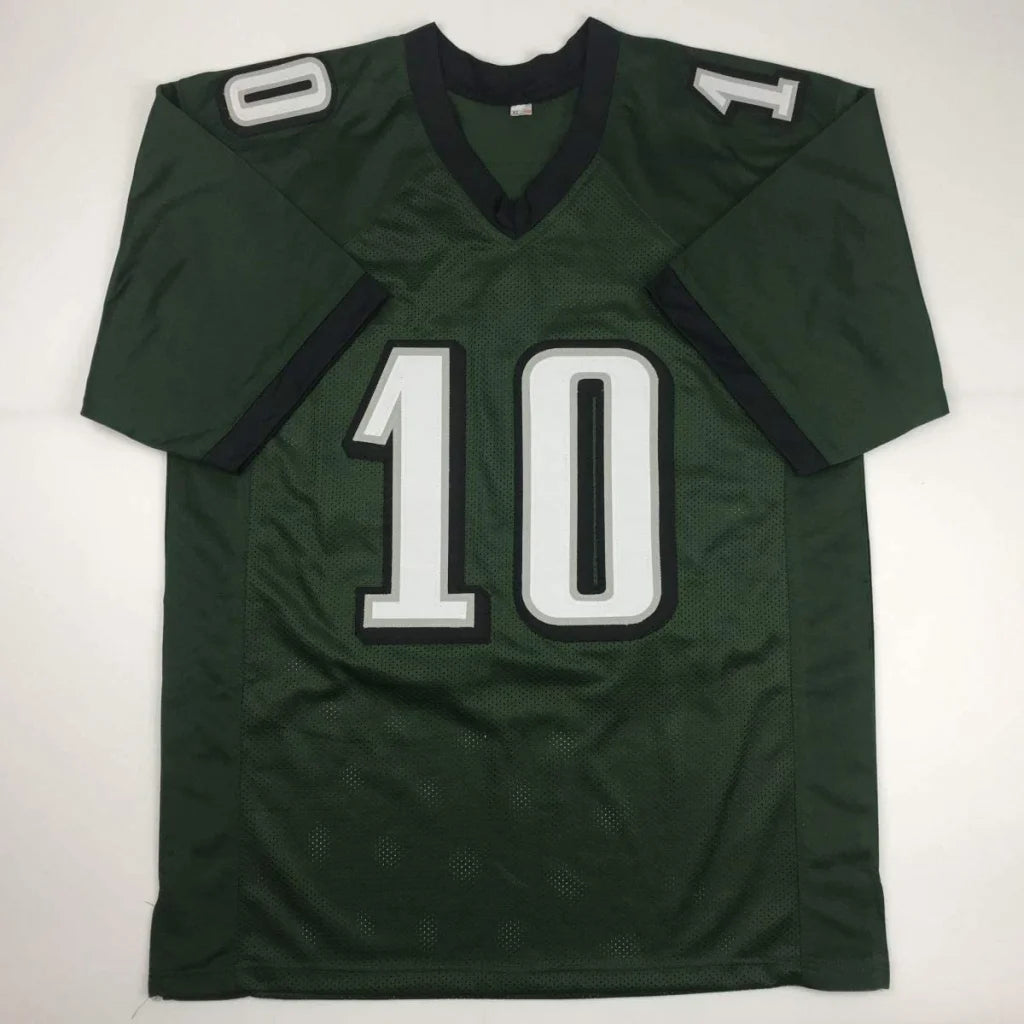 Autographed DeSean Jackson dark green mesh custom jersey with number 10, professional sports league