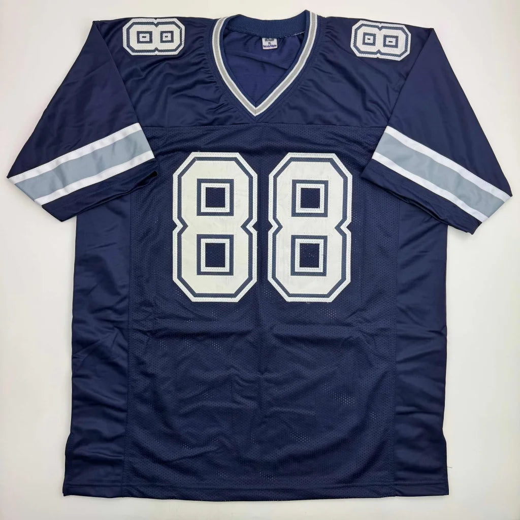 Autographed Dez Bryant Dallas Cowboys navy blue custom jersey number 88