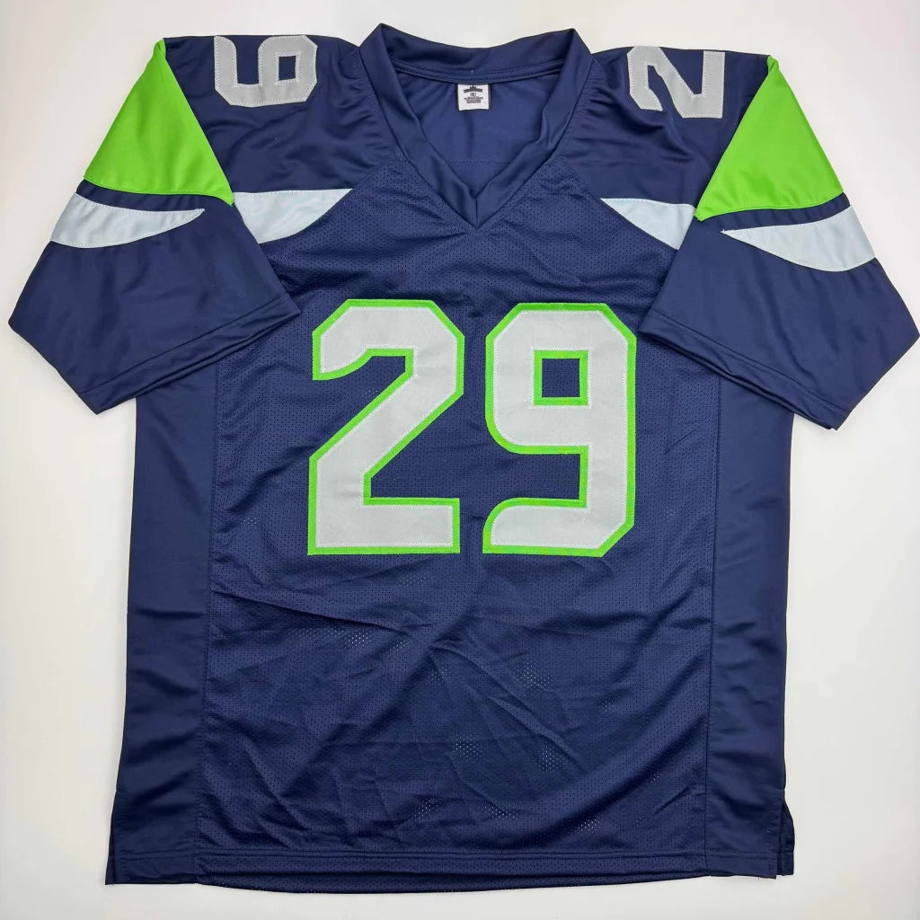 Autographed Earl Thomas III navy Seattle Seahawks custom jersey number 29