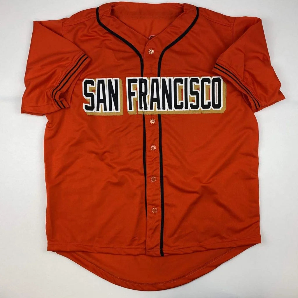 Autographed Evan Longoria San Francisco orange custom jersey