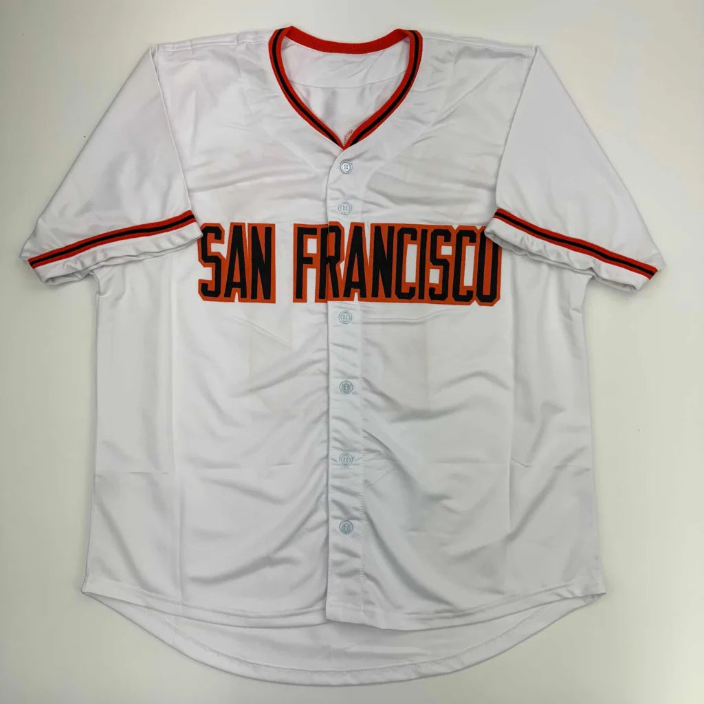 Autographed Evan Longoria San Francisco White Baseball Jersey JSA COA | Authenticated Signed Sports Jersey | vintageantiquesgifts.com