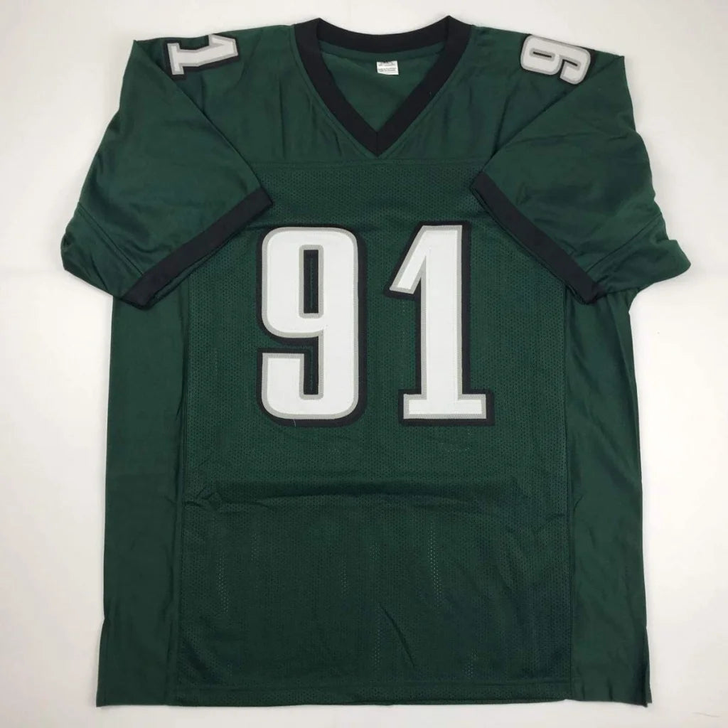 Dark green custom jersey with number 91 for professional sports league fans