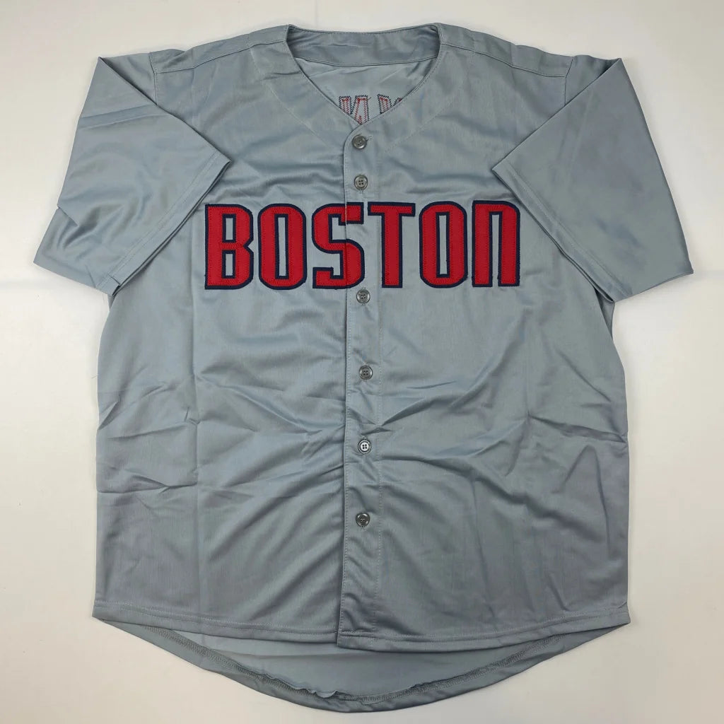 Autographed Fred Lynn Boston Grey Baseball Jersey JSA COA | Authenticated Signed Sports Jersey | vintageantiquesgifts.com