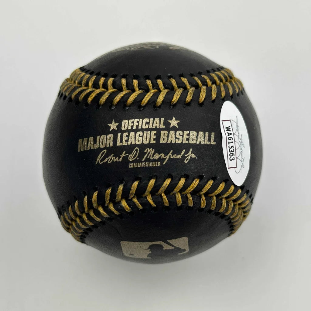 Autographed/Signed Gary Sheffield Black Rawlings Official Major League ROML Baseball JSA COA