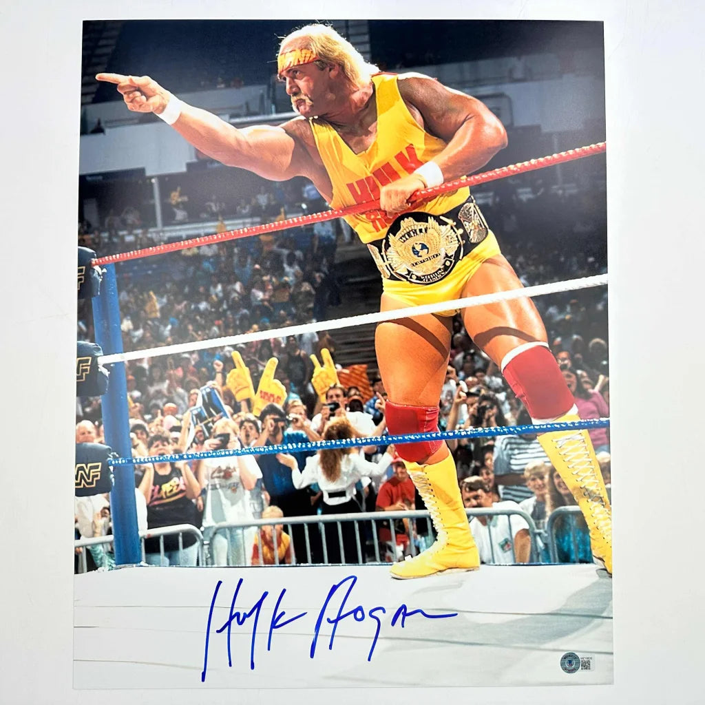 Autographed/Signed Hulk Hogan 16x20 WWE WWF Hulkamania Wrestling Photo Beckett BAS COA #11