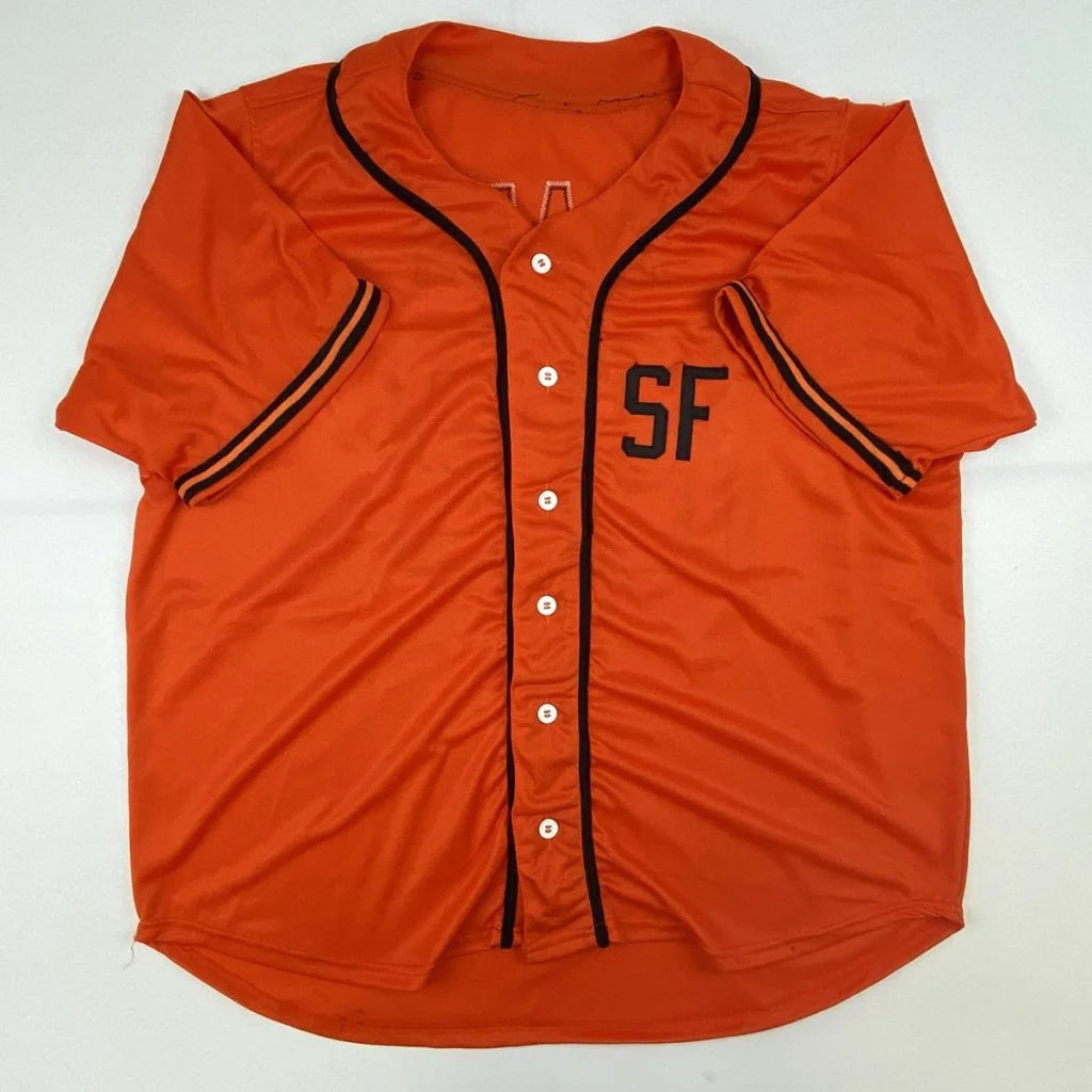Autographed Jack Clark San Francisco orange custom jersey with black trim