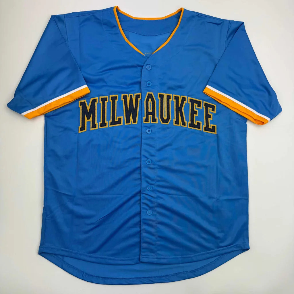 Autographed Jacob Misiorowski Milwaukee blue custom jersey JSA COA