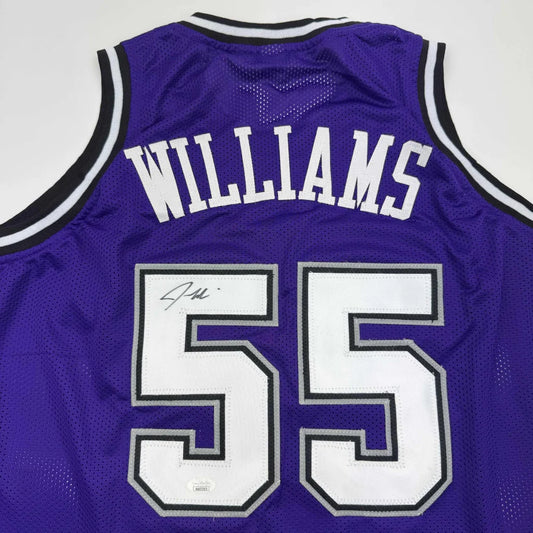 Autographed Jason Williams purple mesh custom jersey with Williams 55, JSA COA