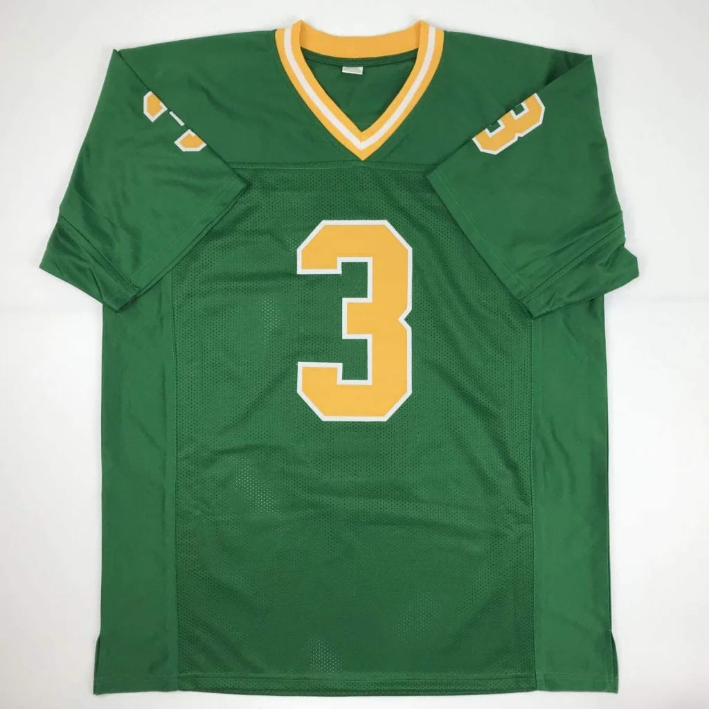 Green and gold Joe Montana Notre Dame jersey with number 3 for professional sports fans